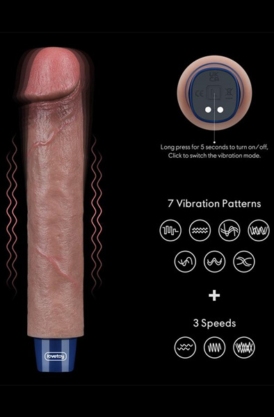 Real Softee Vibrationsdildo Braun 22,5 cm - Vibrierende Dildos 2