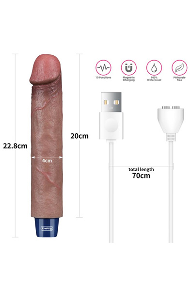 Real Softee Vibrationsdildo Braun 22,5 cm - Vibrierende Dildos 3