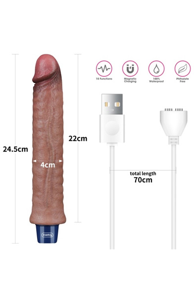 Real Softee Vibrationsdildo Braun 24,5 cm - Vibrierende Dildos 7