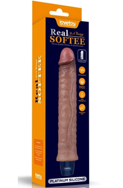 Real Softee Vibrationsdildo Braun 24,5 cm - Vibrierende Dildos 8