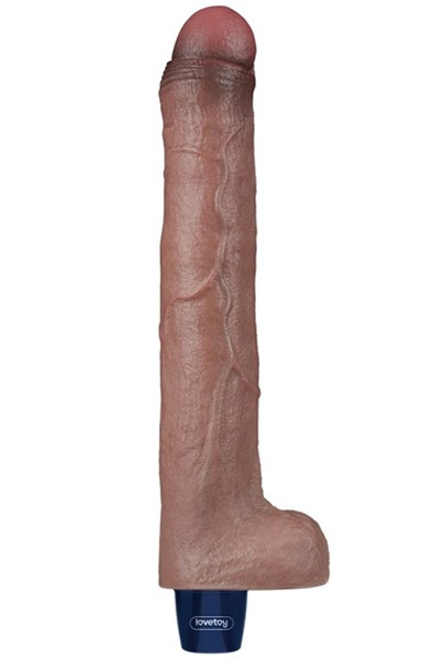 Real Softee Vibrationsdildo Braun 26,5 cm - Vibrierender Dildo 1