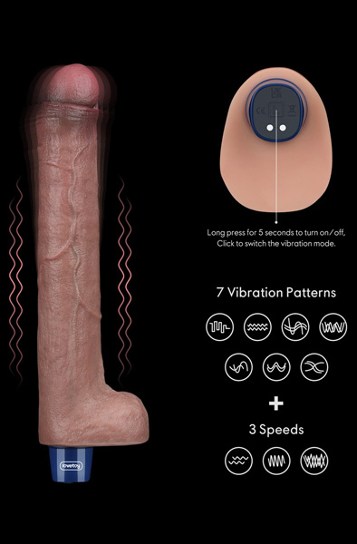 Real Softee Vibrationsdildo Braun 26,5 cm - Vibrierender Dildo 2