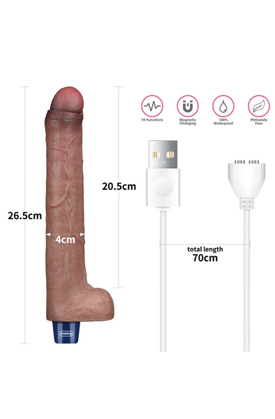 Real Softee Vibrationsdildo Braun 26,5 cm - Vibrierender Dildo 3