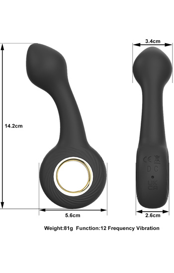 Rechargeable Gebogener Silikon-Butt-Plug - Vibrierender Analplug 2