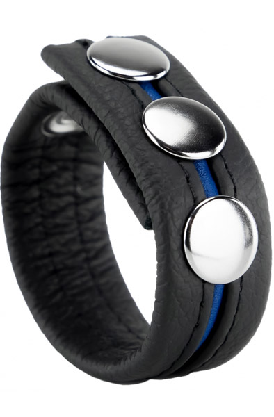 Red Cockring aus Leder in Schwarz/Blau - Cockring 1