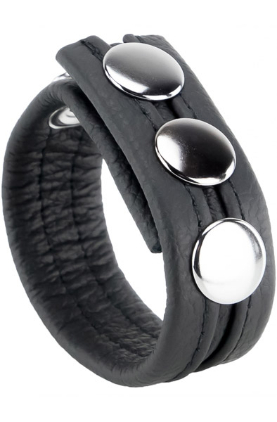 Red Cockring aus schwarzem Leder - Cockring 1