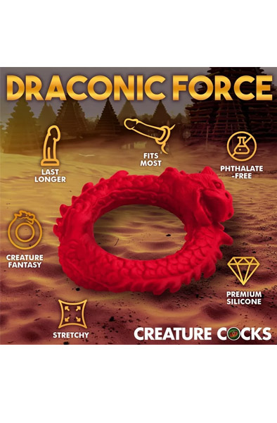 Rise Of The Dragon Silikon-Penisring Rot - Cockring 4