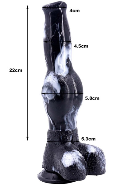 Roc Rapture Dildo Schwarz/Weiß 26 cm - Monster-Dildo 2