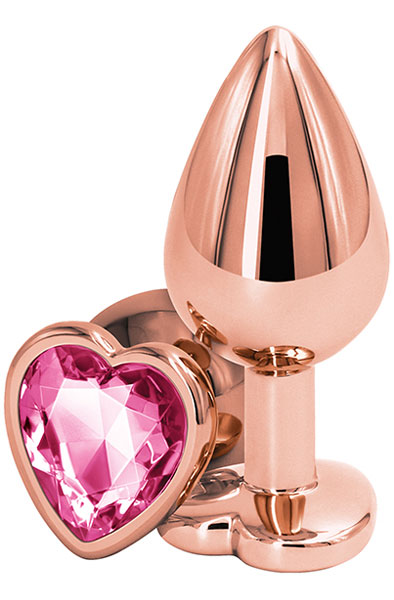 Rose Gold Rosa Herz Mittelgroß - Analplug aus Metall 1