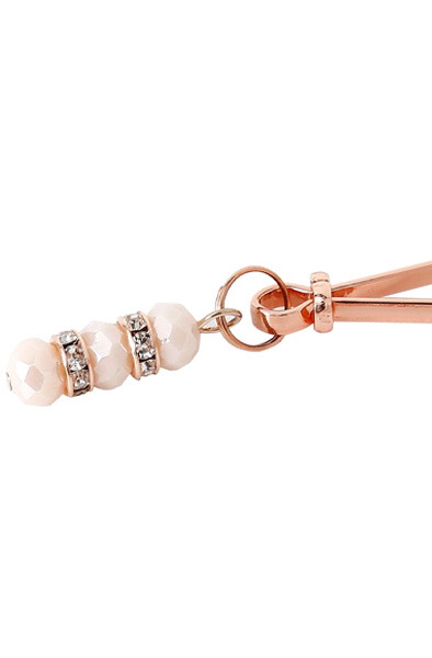 Rose Nippelklemmen mit Strasssteinen - Brustwarzenklammern 4