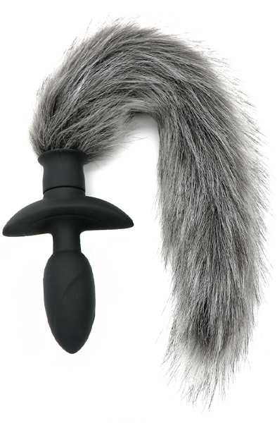 Rotierender Plug mit grauem Fell - Analplug in Tierform 1