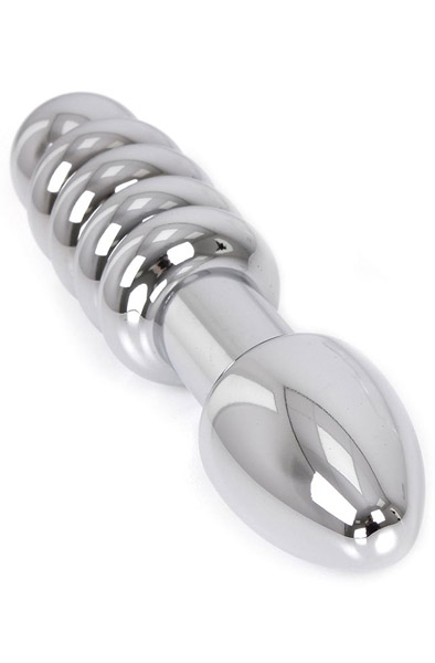 Rounded doppelseitiger Stahldildo - Analplug aus Metall 2