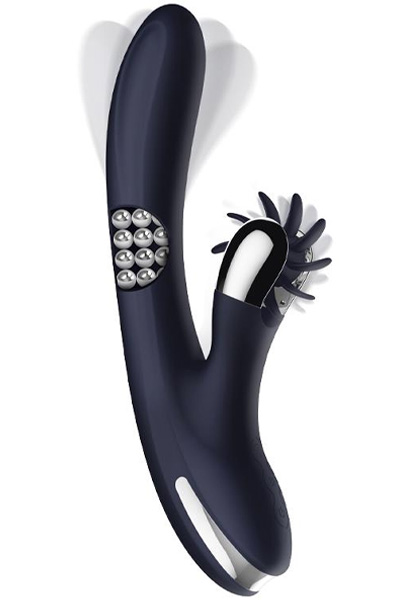 Royalspace Vibe mit rotierenden Zungen & internen Perlen - Vibrator mit Leckrad 1