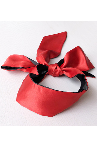 Satin Langes Augenbinde Rot - Augenbinde 2