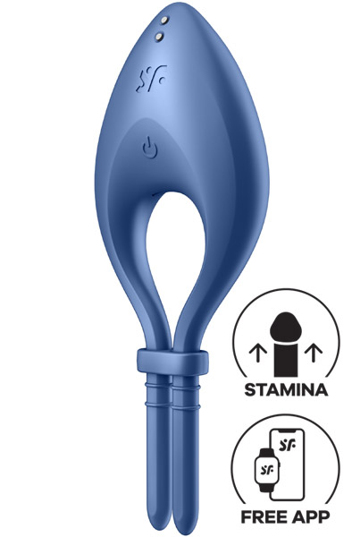 Satisfyer Bullseye Ring-Vibrator Blau - App-gesteuerter Penisring 1