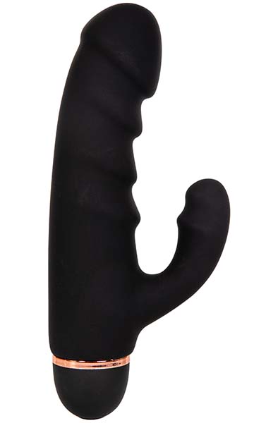 Schwarze Erstaunlicher Gerippter Mini Rabbit - Rabbit-Vibrator 1