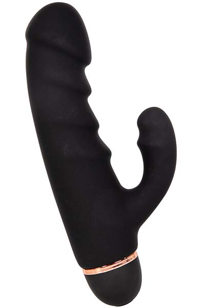 Schwarze Erstaunlicher Gerippter Mini Rabbit - Rabbit-Vibrator 2