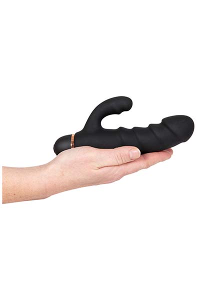 Schwarze Erstaunlicher Gerippter Mini Rabbit - Rabbit-Vibrator 3