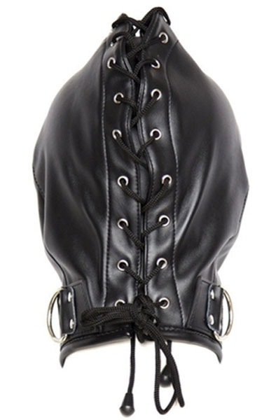 Schwarze Strikte Maske mit Reißverschluss - BDSM Maske 3