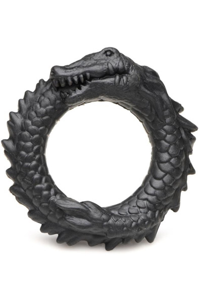 Schwarzer Caiman Silikon-Penisring Schwarz - Cockring 1