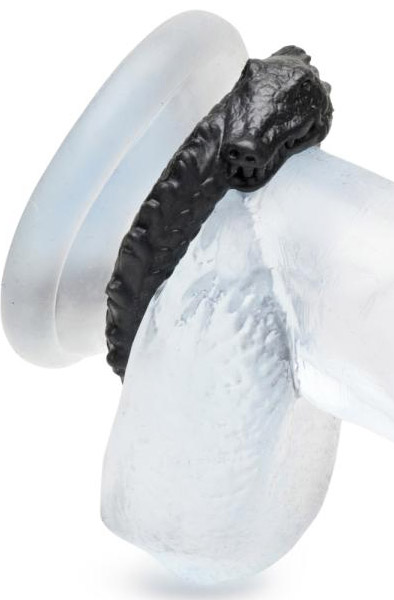 Schwarzer Caiman Silikon-Penisring Schwarz - Cockring 3