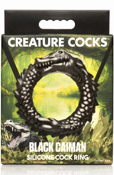 Schwarzer Caiman Silikon-Penisring Schwarz - Cockring 4