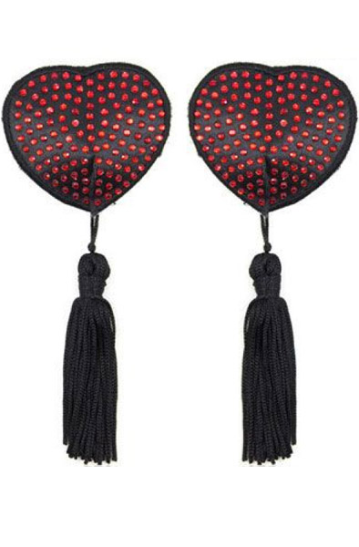 Shine Nippel-Pasties mit Quasten in Rot - Brustwarzenkappen 1