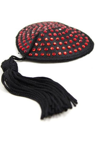 Shine Nippel-Pasties mit Quasten in Rot - Brustwarzenkappen 2