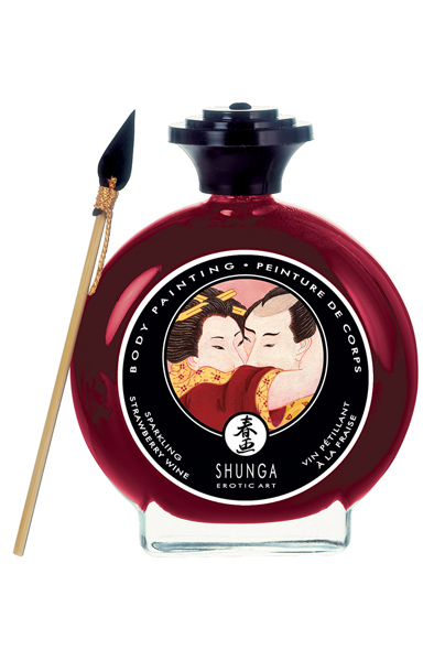 Shunga Erotic Art Körperfarbe Champagner Erdbeere 100ml - Körperverträgliche Farbe 1