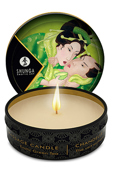 Shunga Erotic Art Massage Candle Exotic Green Tea 30ml - Massagekerzen 1