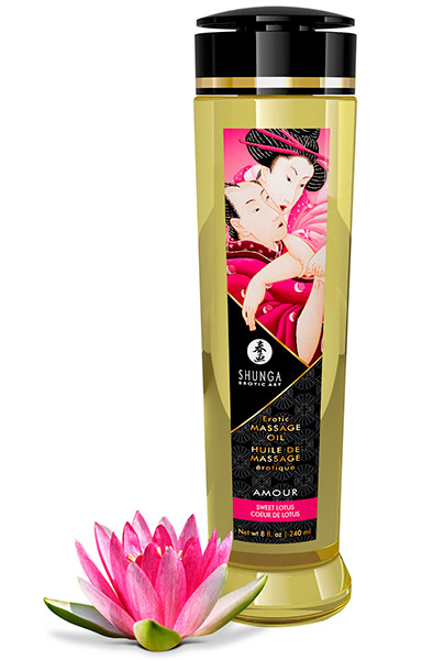 Shunga Massage Oil Amour Sweet Lotus 240ml - Lotus-Massageöl 1