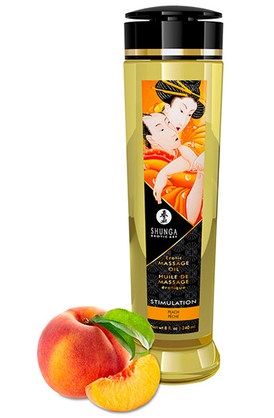 Shunga Massage Oil Stimulation Peach 240ml - Pfirsich-Massageöl 1