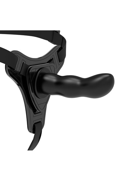 Silicone Strap-On Black G-Spot 16 cm - Umschnalldildo mit Geschirr 2