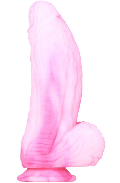 Silikon Dildo Fat Dick Rosa-Weiß 25cm - Monster-Dildo 2
