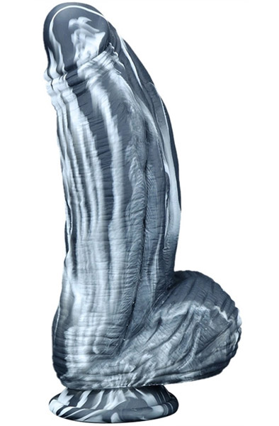 Silikon Dildo Fat Dick Schwarz-Weiß 25cm - Monster-Dildo 2