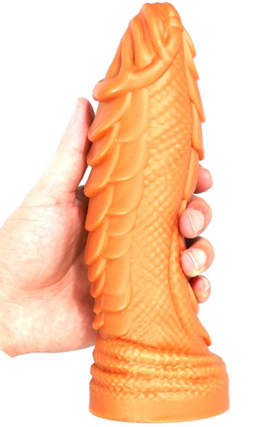 Silikon Dildo Fetter Schwanz Schwarz-Weiß 25cm - Drachen-Dildo 1