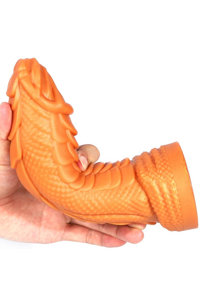 Silikon Dildo Fetter Schwanz Schwarz-Weiß 25cm - Drachen-Dildo 2