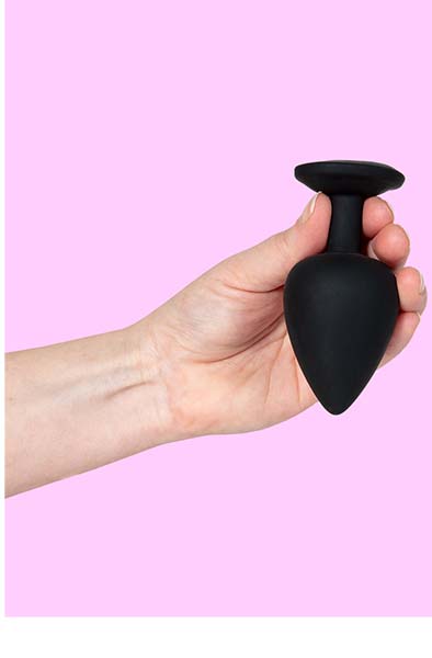 Silikon Plug mit Edelstein groß - Analplug 2