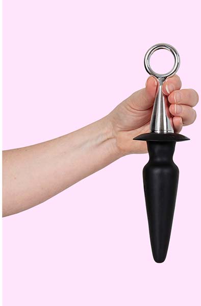Silikon Plug mit Fingerring 23 cm - Analplug mit Zugring 2