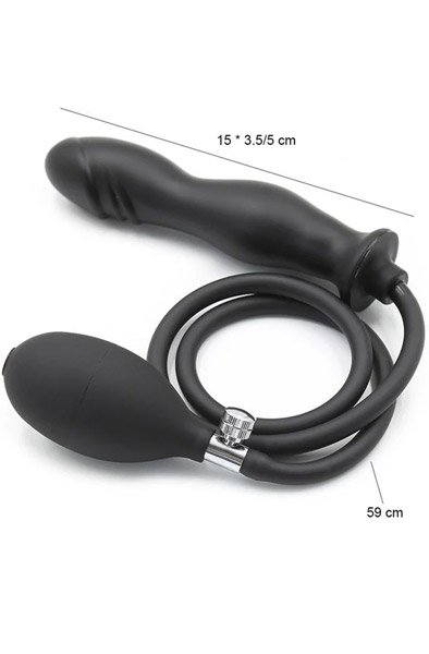 Slave4Master Aufblasbarer Dildo-Analplug Schwarz - Aufblasbarer Dildo 2