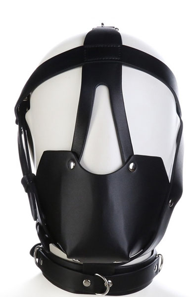 SM Harness Kopfmaulkorb Schwarz - Knebel mit Geschirr 2