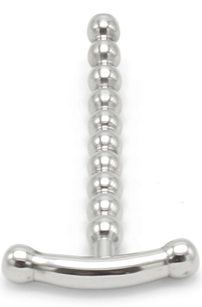Solider Penis Plug gebogen mit T-Griff - Dilator 2
