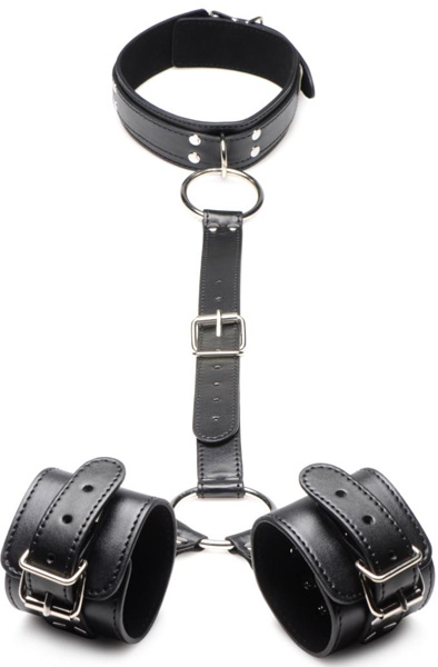 Strict Halsband mit Handschellen Fesselset - Handschellen & Halsketten 1