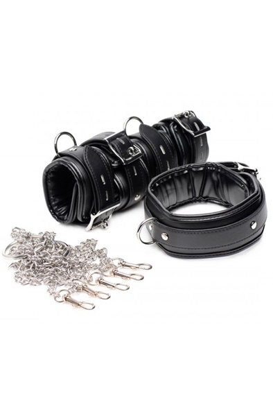 Strict Sklaven-Fesselset für Bondage - Hand- und Fußfesseln 3