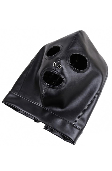 Submision Maske mit verstellbaren Rückengurten - BDSM Maske 5