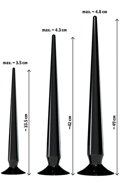 Super Long Flexibles Butt Plug Set Schwarz - Extra langer Anal-Dildo 2