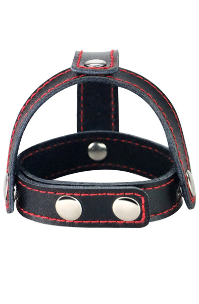 T-Style Leder-Cockring mit Hodenteiler - Penis- und Hodensackringe 1