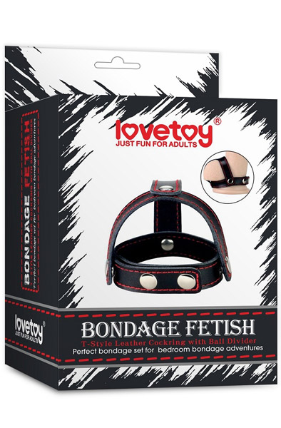 T-Style Leder-Cockring mit Hodenteiler - Penis- und Hodensackringe 3