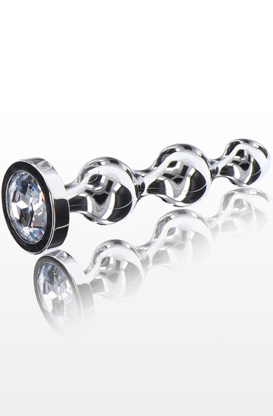 ToyJoy Diamantstern Perlen Mittelgroß - Analplug aus Metall 1