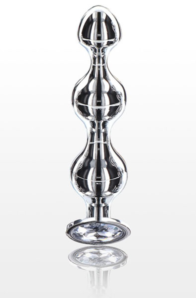 ToyJoy Diamantstern Perlen Mittelgroß - Analplug aus Metall 2